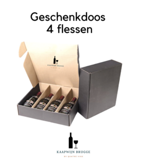 Geschenkdoos ZWART 4 Flessen