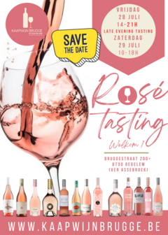 Ros&eacute;-Tasting 28 &amp; 29 Juli: vrijdag 14-21h | zaterdag 10-18h