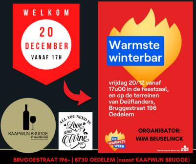 WARMSTE WEEK | 20 NOVEMBER | VANAF 17H | BRUGGESTRAAT 197 BIJ DELIFLANDERS